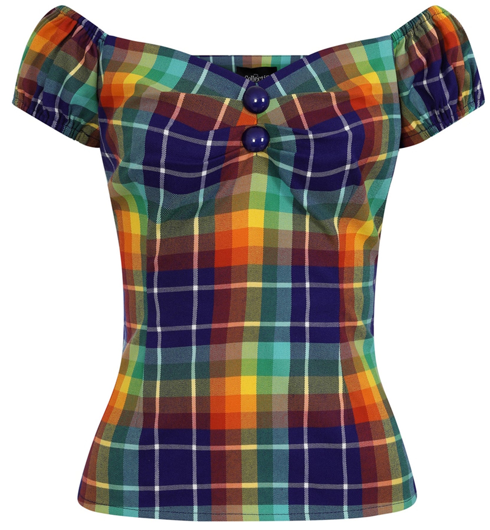 Collectif_DOLORES_Rainbow_Check_Top_SWEETHEART_50s_SHIRT_Bluse_killer_kirsche_2