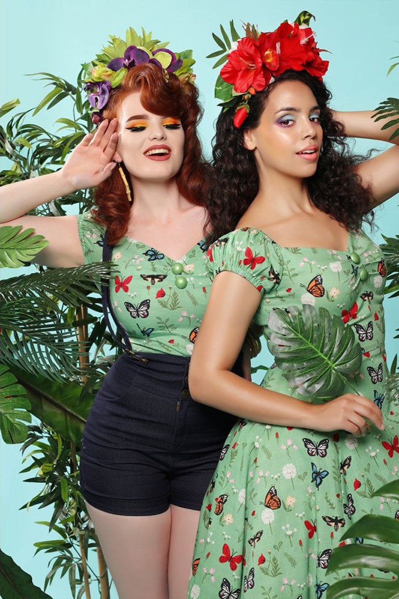 Collectif_DOLORES_Vintage_BUTTERFLY_Schmetterling_FLORAL_Gypsy_Bluse_SHIRT_killer_kirsche_2