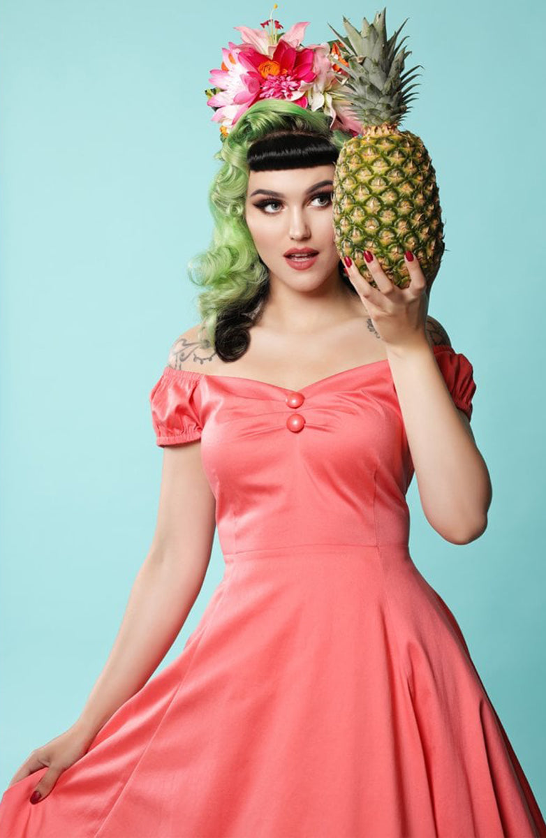 Collectif_DOLORES_Vintage_CLASSIC_50s_Plain_Swing_Dress_KLEID_Apricot-24yxLATtnVybwV