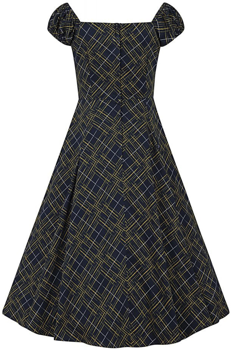 Collectif_DOLORES_Vintage_HATCH_CHECK_Karo_Kurzarm_SWING_DRESS_Kleid-3