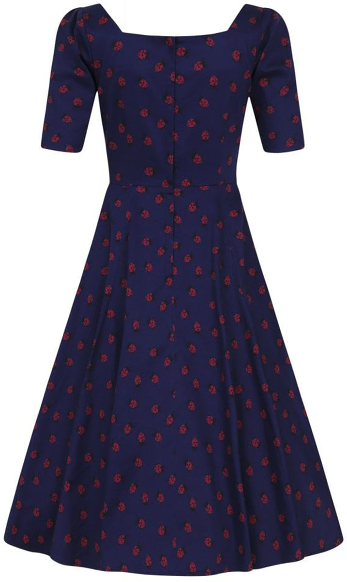 Collectif_DOLORES_Vintage_LADYBIRD_Marienkaefer_Half_Sleeve_SWING_KLEID-3