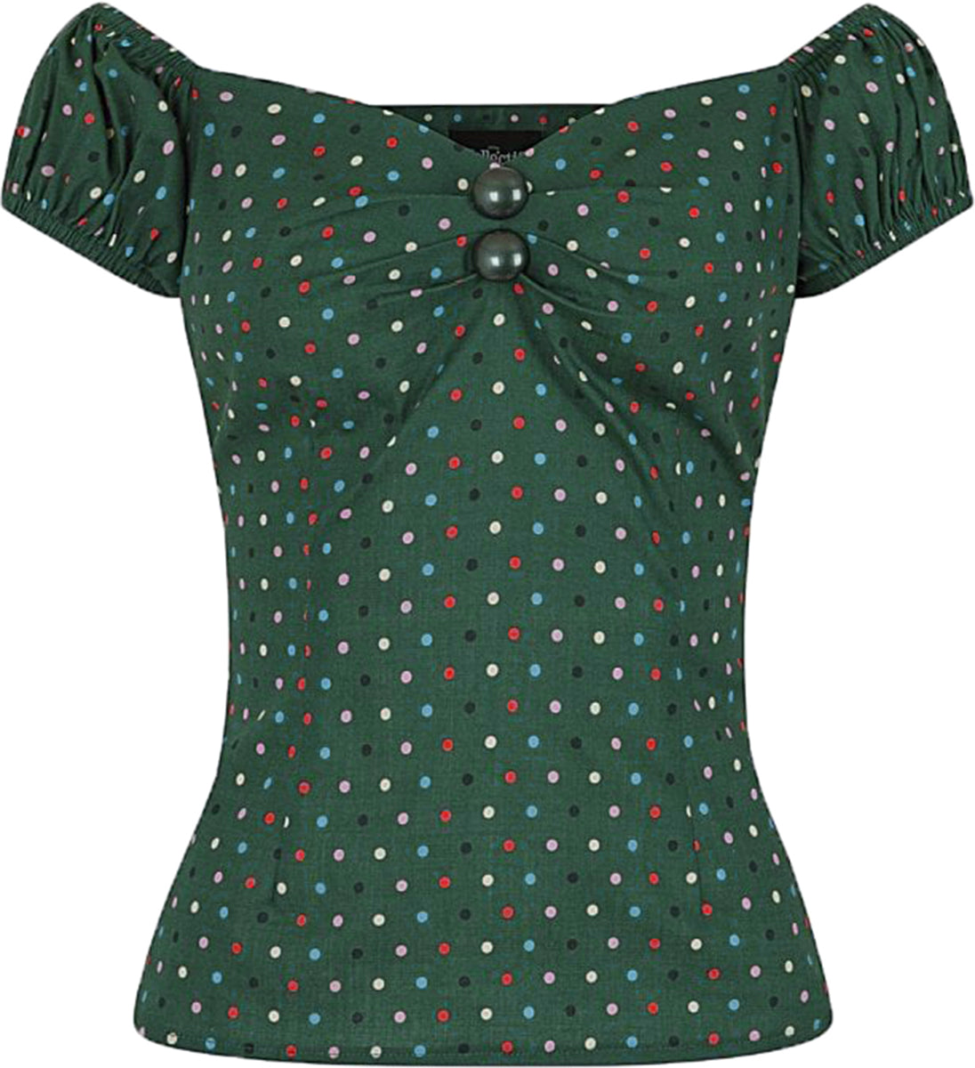 Collectif_DOLORES_Vintage_Mini_POLKA_DOT_Punkte_Gypsy_SHIRT_Bluse_Gruen-2