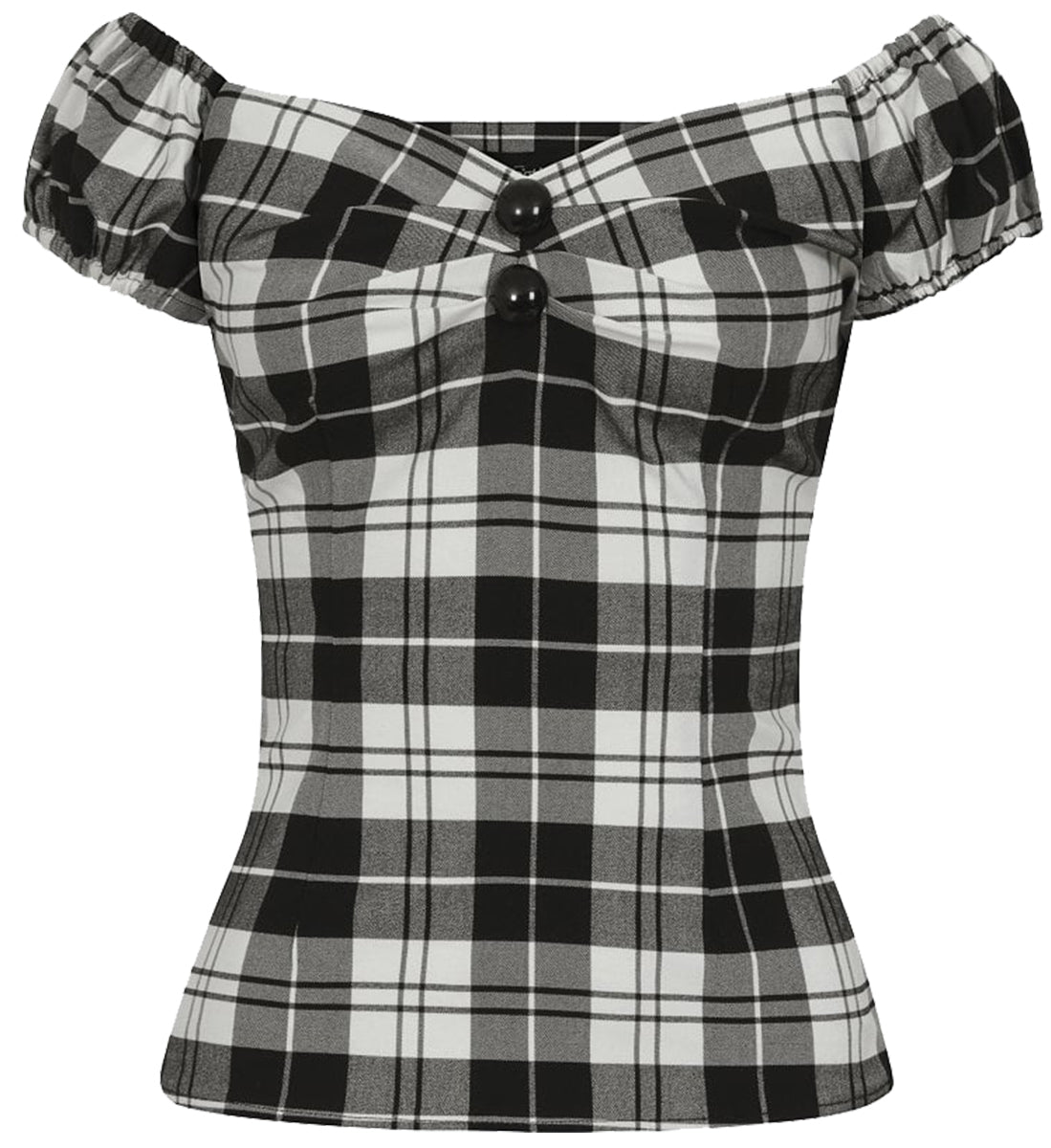 Collectif_DOLORES_Vintage_Monochrome_CHECK_Tartan_Karo_Bluse_SHIRT02