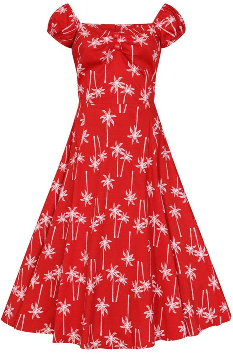 Collectif_DOLORES_Vintage_PALM_TREE_Palmen_Kurzarm_SWING_DRESS_Kleid-2