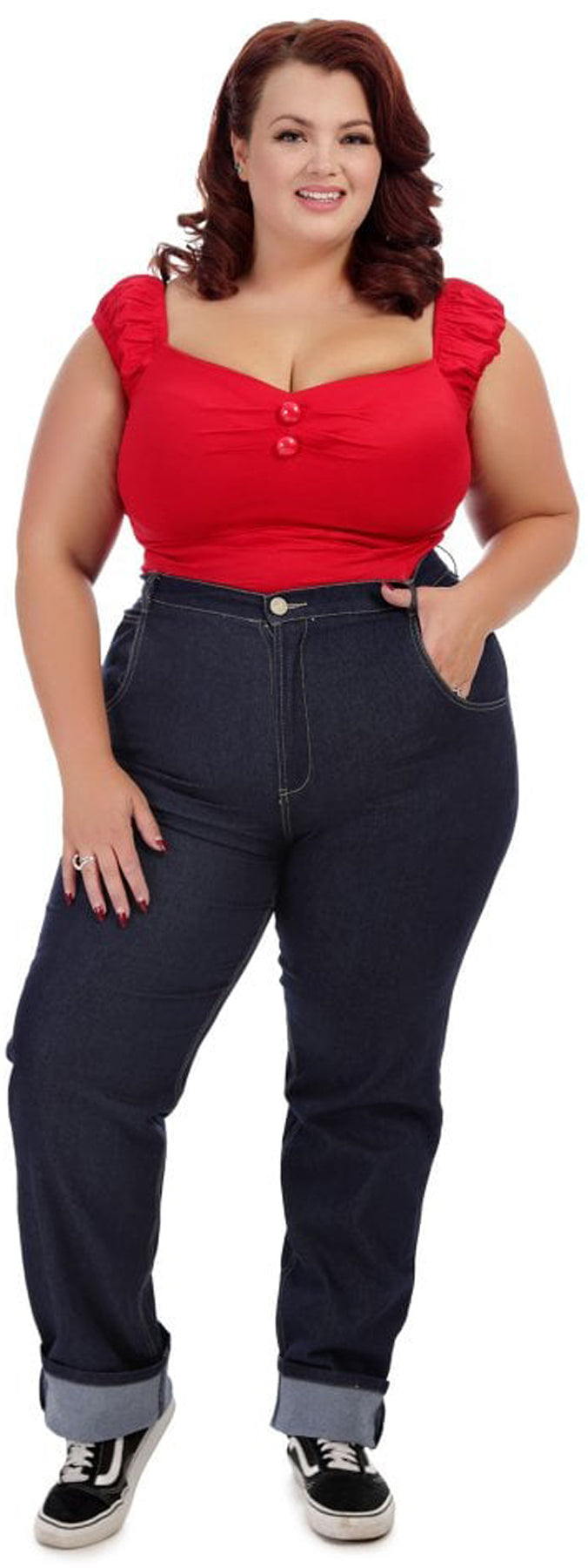 Collectif_DOLORES_Vintage_PIN_UP_Plain_GYPSY_50s_SHIRT_Bluse_Rot_killer_kirsche_2LL8vPPqZgc4SW