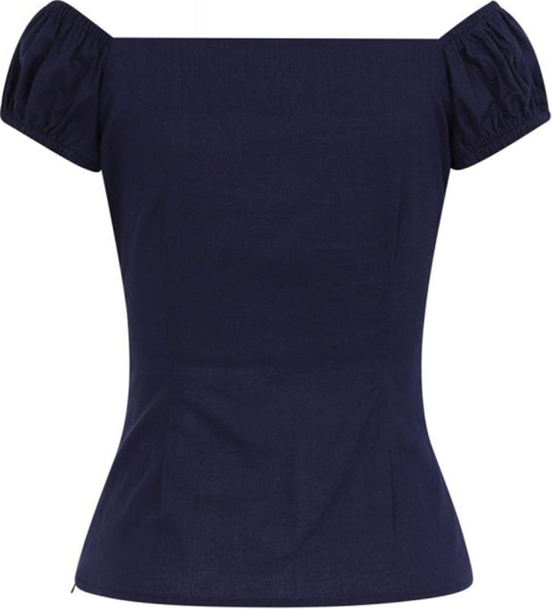 Collectif_DOLORES_Vintage_PLAIN_Pin_Up_Linen-Effect_SHIRT_Bluse_Navyblau-3