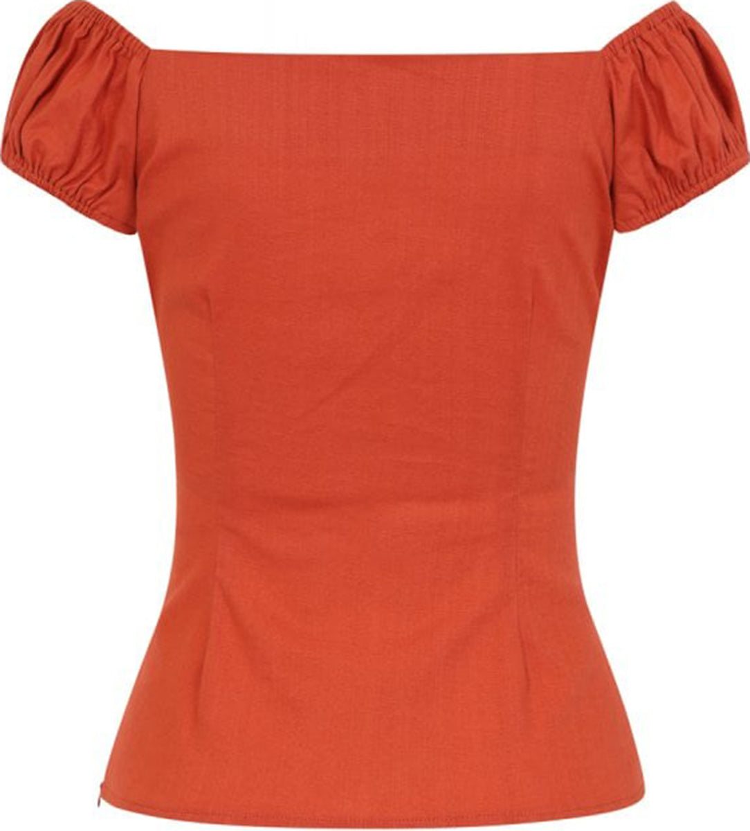 Collectif_DOLORES_Vintage_PLAIN_Pin_Up_Linen-Effect_SHIRT_Bluse_Orange-3TXQqd1AJ8RURS