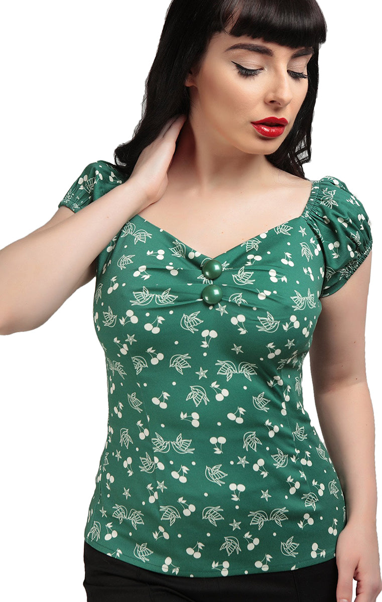 Collectif_DOLORES_Vintage_SWALLOWS_and_CHERRIES_Punkte_Sweetheart_Bluse_SHIRT-1