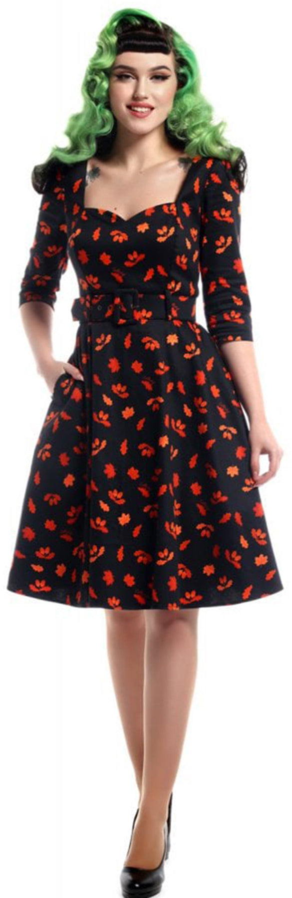 Collectif_ELIANA_Vintage_ACORN_Eichenblatt_Ahorn_Sweetheart_SWING_DRESS_Kleid_killer_kirsche