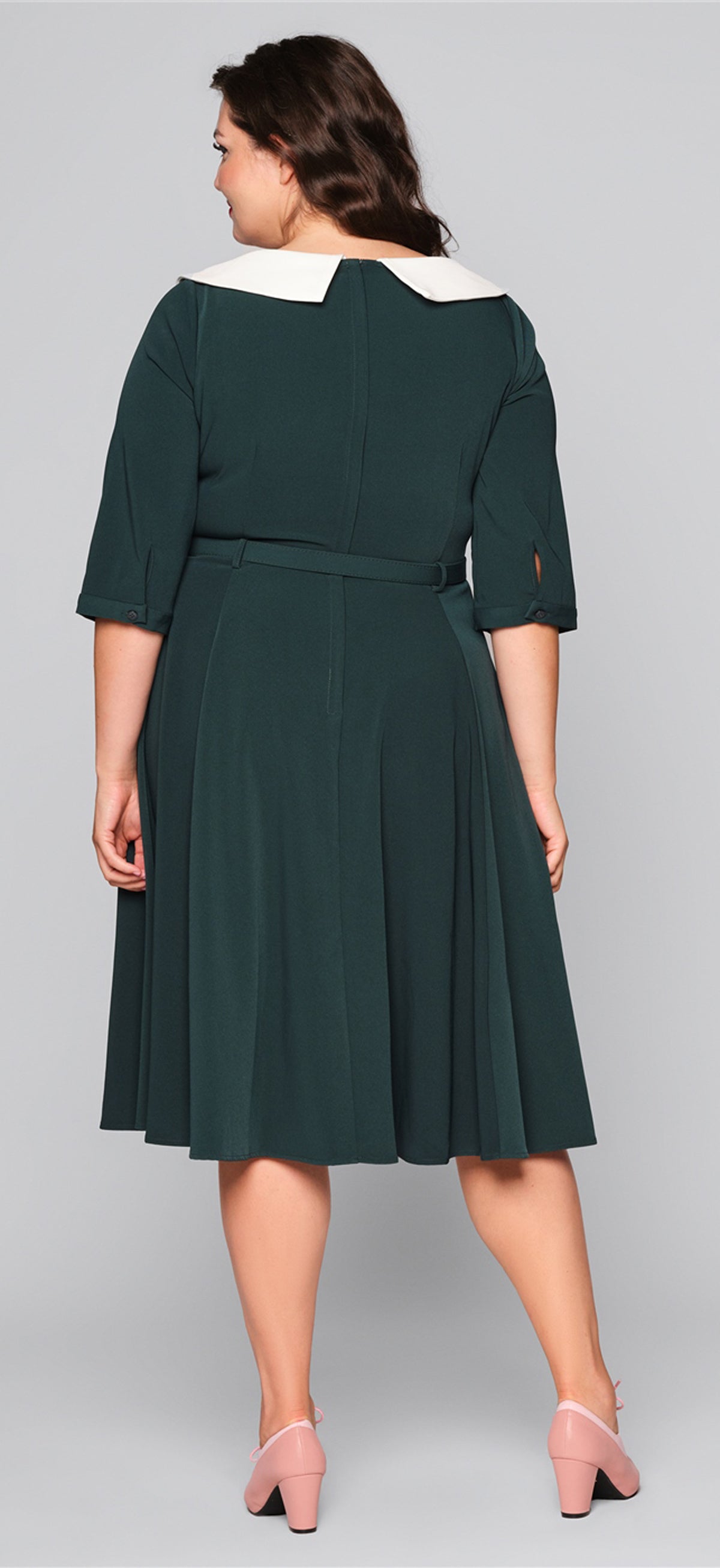 Collectif_ELLEN_ROSE_Vintage_Peter_Pan_Collar_34_Arm_SWING_DRESS_Kleid__Dunkelgruen-2fNshSxqccyjcu