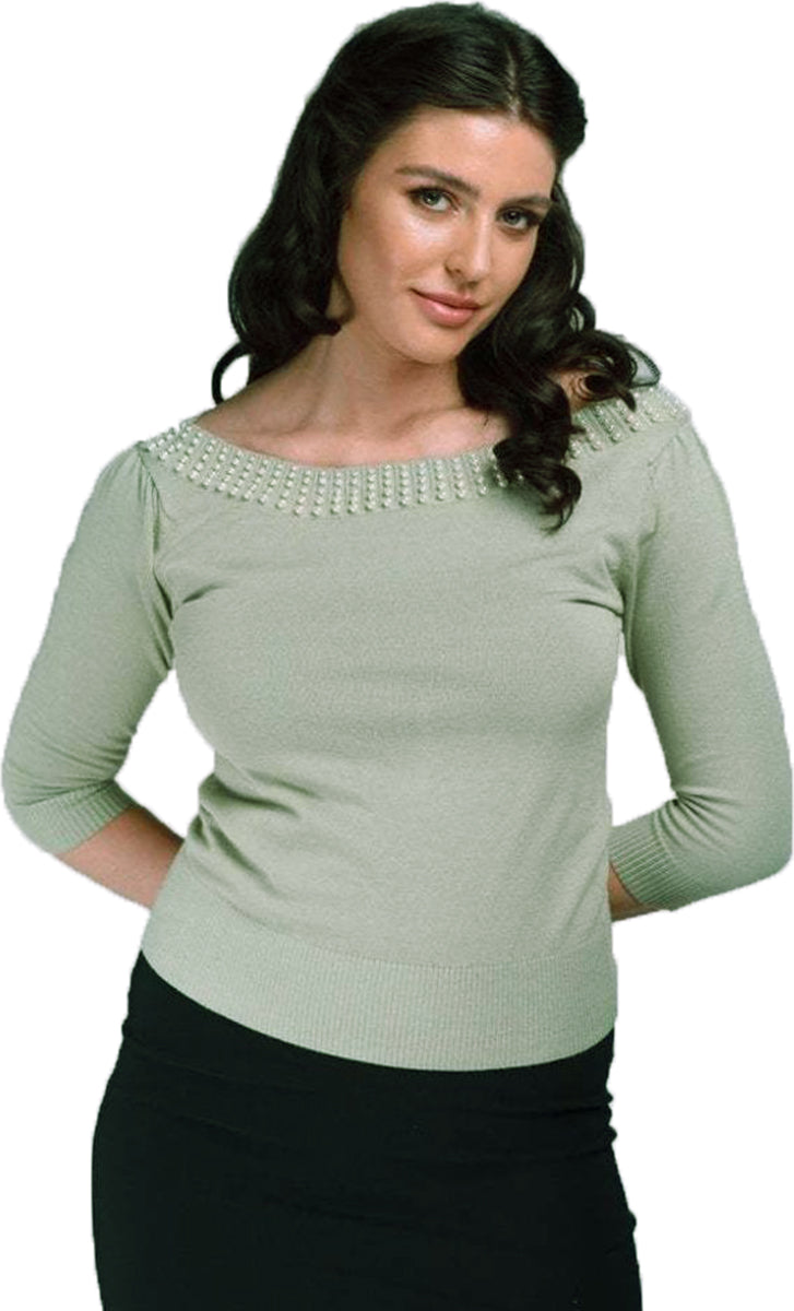 Collectif_EMILIA_Vintage_BEADED_Perlen_Boat_Neck_KNITTED_Feinstrick_JUMPER_Pullover-1