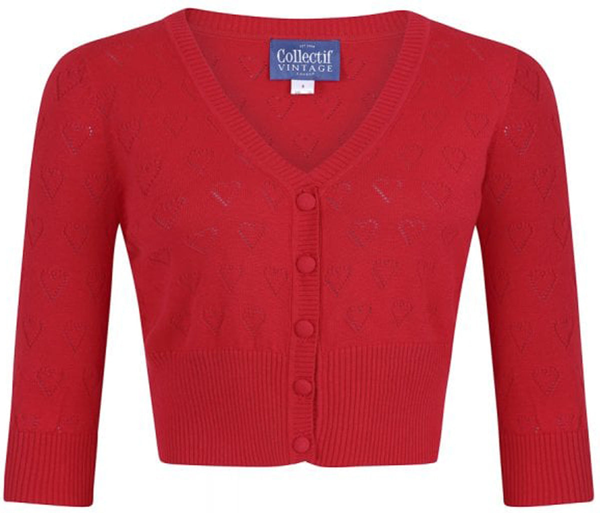 Collectif_EVIE_HEART_50s_Herz_LOCHMUSTER_Strickjacke_Crop_CARDIGAN_Rot_killer_kirsche_3