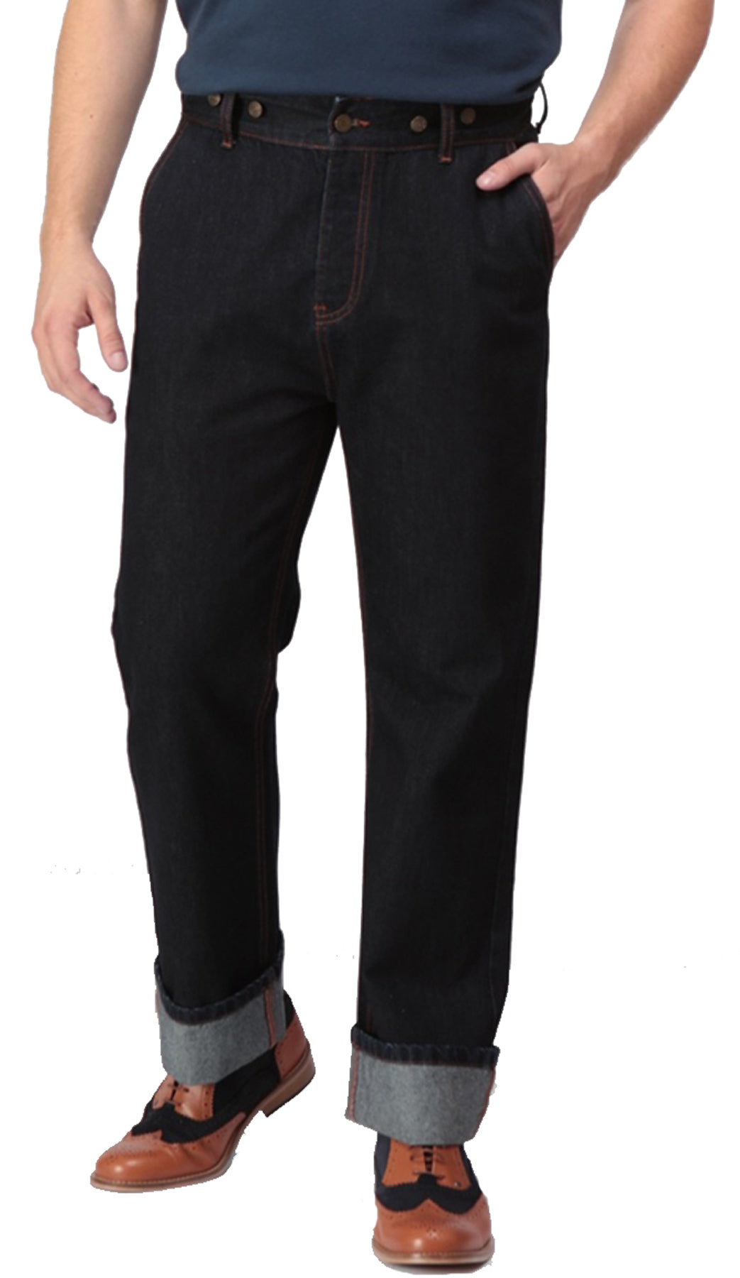 Collectif_Ethan_Retro_HIGH_WAIST_4-Pocket_Denim_50s_Oldschool_JEANS_Hose_killer_kirsche_1