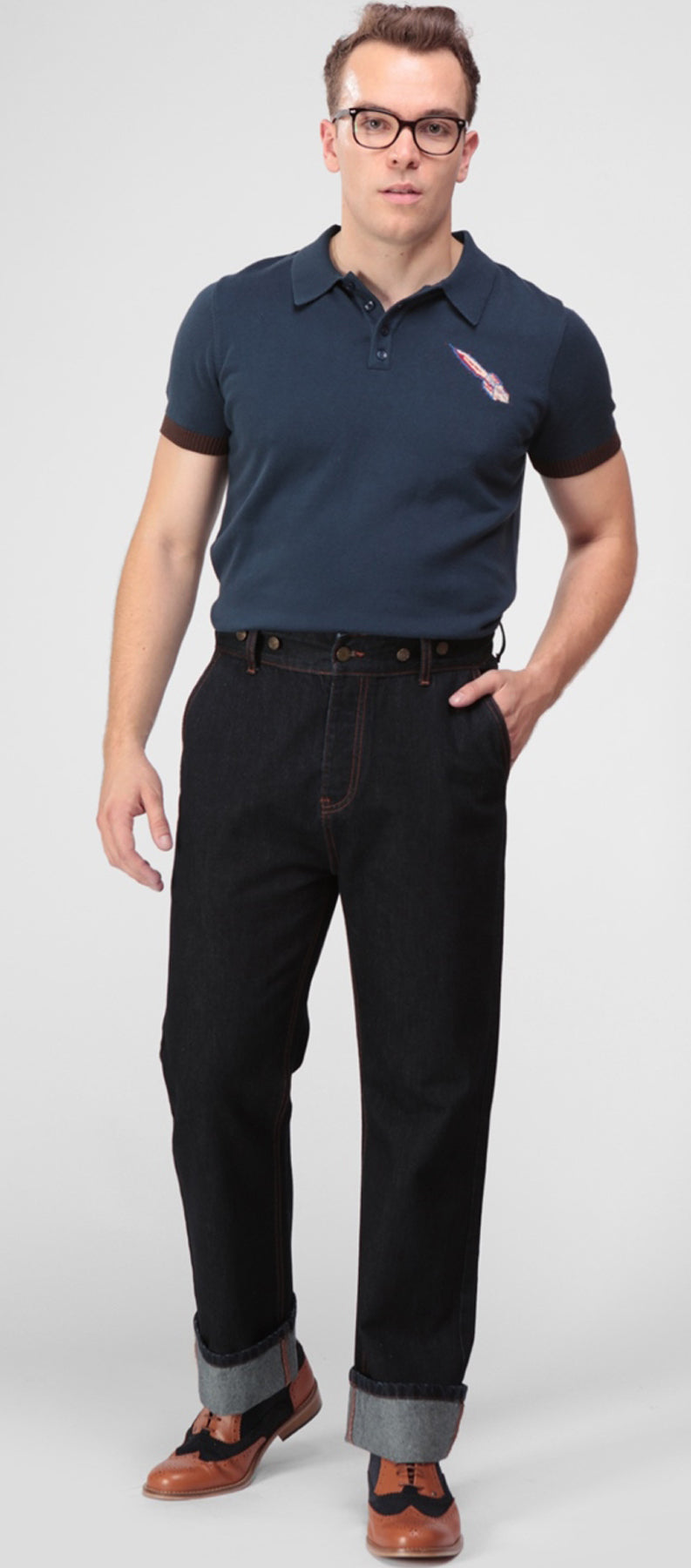 Collectif_Ethan_Retro_HIGH_WAIST_4-Pocket_Denim_50s_Oldschool_JEANS_Hose_killer_kirsche_2