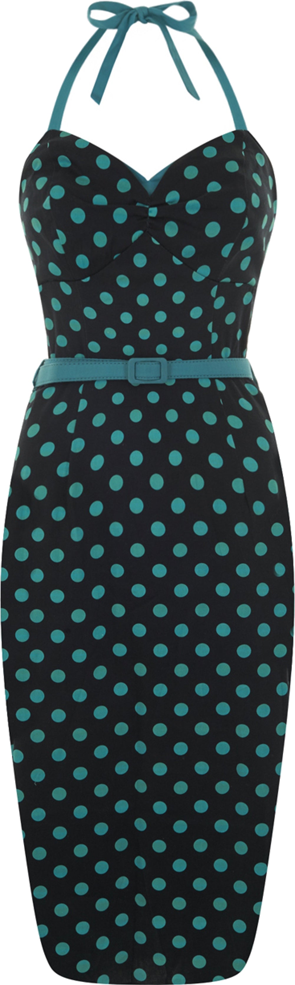 Collectif_GINGER_Vintage_Pin_up_POLKA_DOTS_Pencil_Dress_KLEID