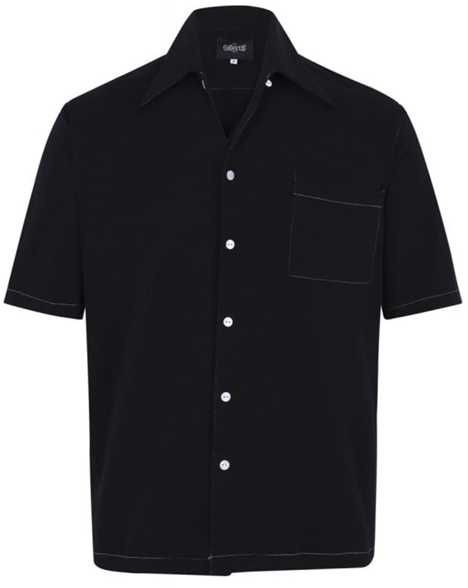 Collectif_HARRY_HAVAN_Vintage_Buttoned_STITCHES_Kurzarm_Shirt_HEMD_Schwarz-2oX7kpi8V6HVKF