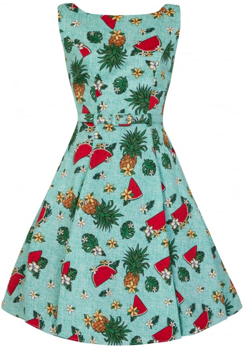 Collectif_HEPBURN_Tropical_ANANAS_Watermelon_Flower_SWING_Dress_KLEID-2