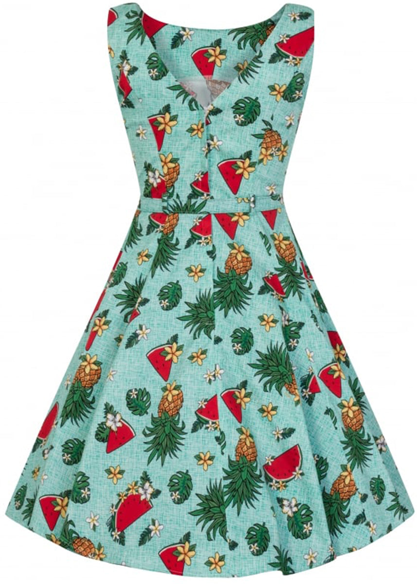 Collectif_HEPBURN_Tropical_ANANAS_Watermelon_Flower_SWING_Dress_KLEID-3