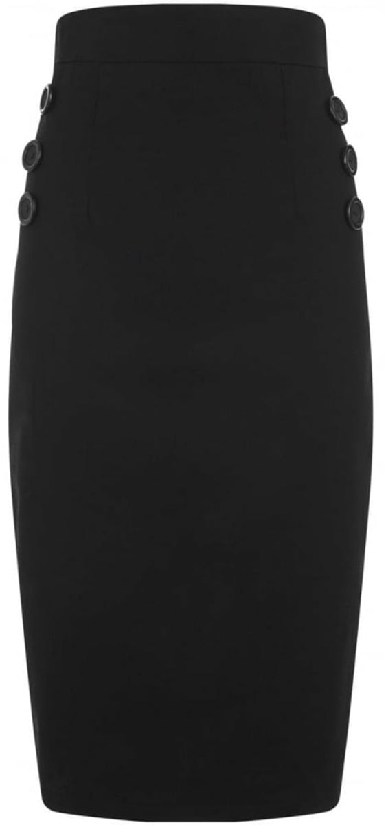 Collectif_HILDA_Vintage_Plain_BASIC_Pencil_Skirt_BLEISTIFROCK_Schwarz-2
