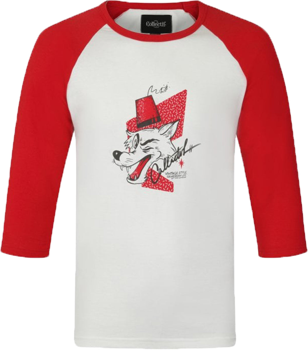 Collectif_JAKE_Retro_WOLF_PRINT_50s_Raglan_HERREN_Baseball_SHIRT_Oberteil-2