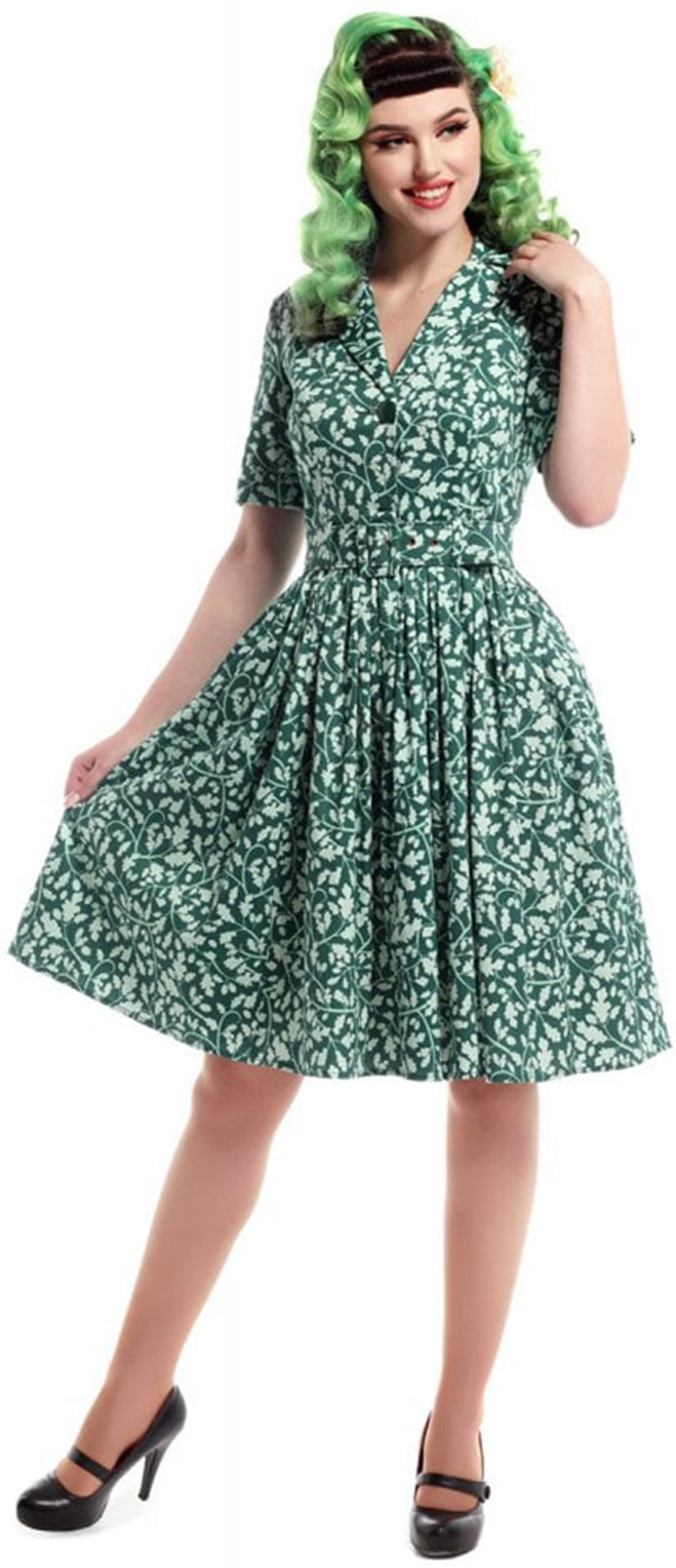 Collectif_JANET_Vintage_LEAFY_Eichenblatt_V-Neck_SWING_DRESS_Kleid_killer_kirscheNX8Jf9c9aQX0G