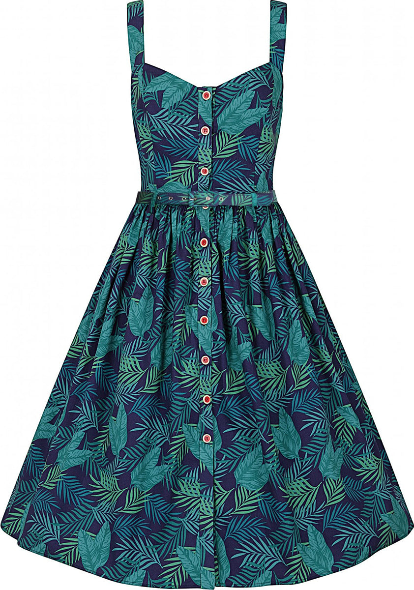 Collectif_JEMIMA_Tropical_COOL_PALM_Buttoned_Palmenblaetter_SWING_DRESS_Kleid-3