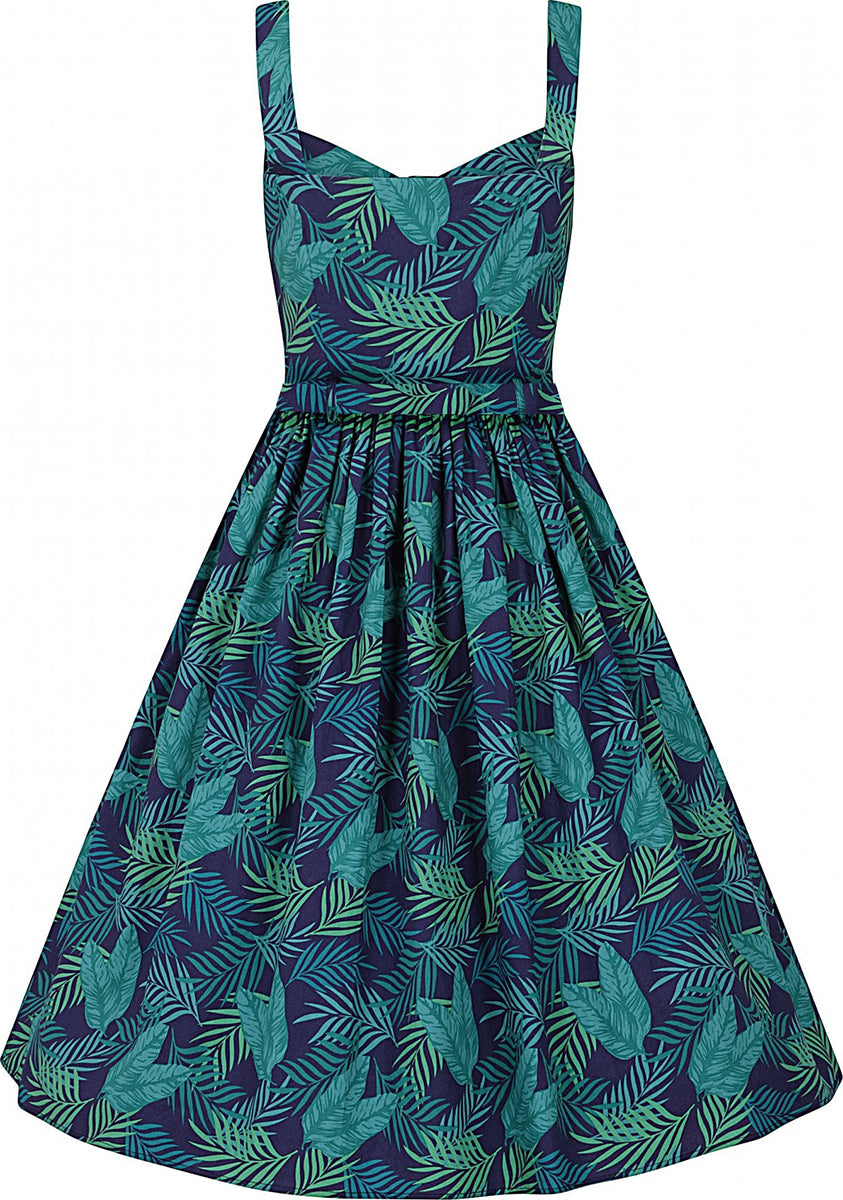 Collectif_JEMIMA_Tropical_COOL_PALM_Buttoned_Palmenblaetter_SWING_DRESS_Kleid-4