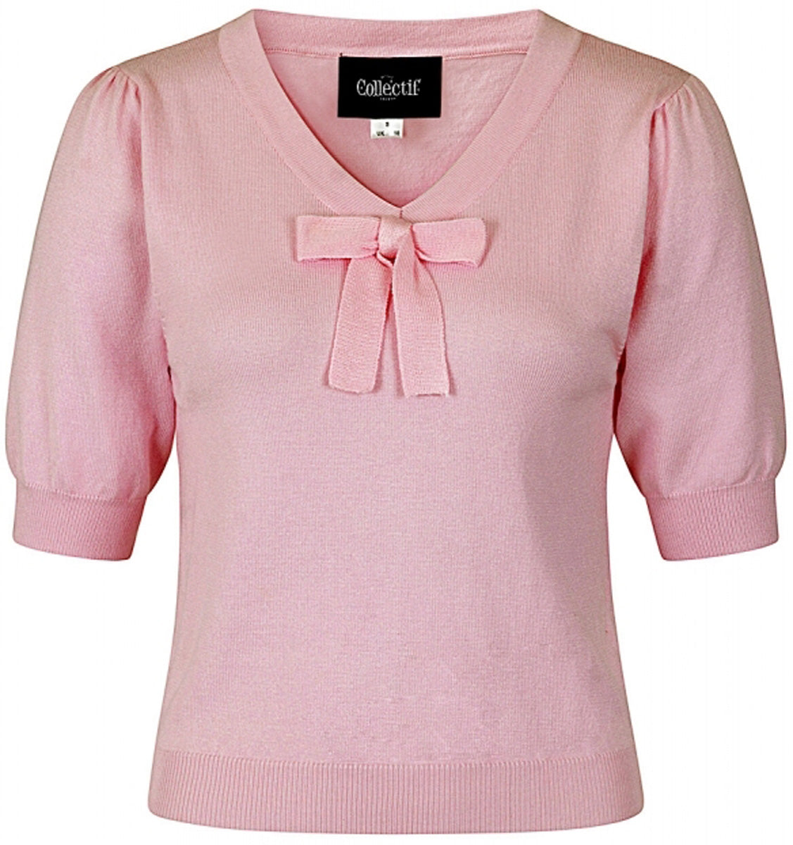 Collectif_JENNIFER_Vintage_BOW_Knitted_Feinstrick_V-NECK_50s_SHIRT_Oberteil_rosa_killer_kirsche_2