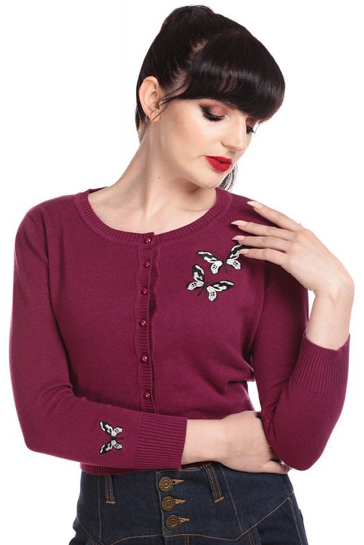 Collectif_JESSIE_Embroidered_BUTTERFLY_Schmetterling_Strickjacke_CARDIGAN_killer_kirsche