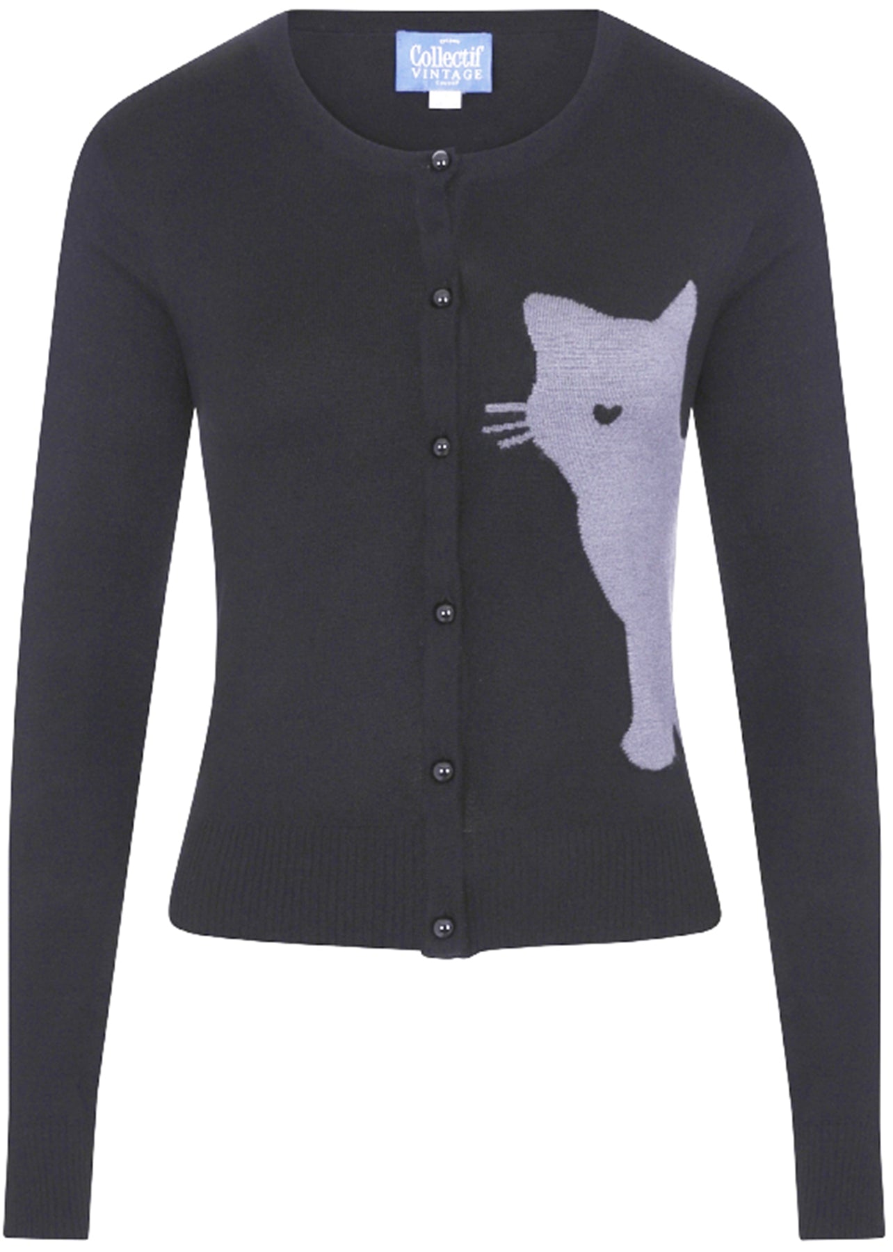 Collectif_JESSIE_Vintage_MIDNIGHT_CAT_Katze_Langarm_50s_CARDIGAN_Strickjacke_killer_kirsche_3