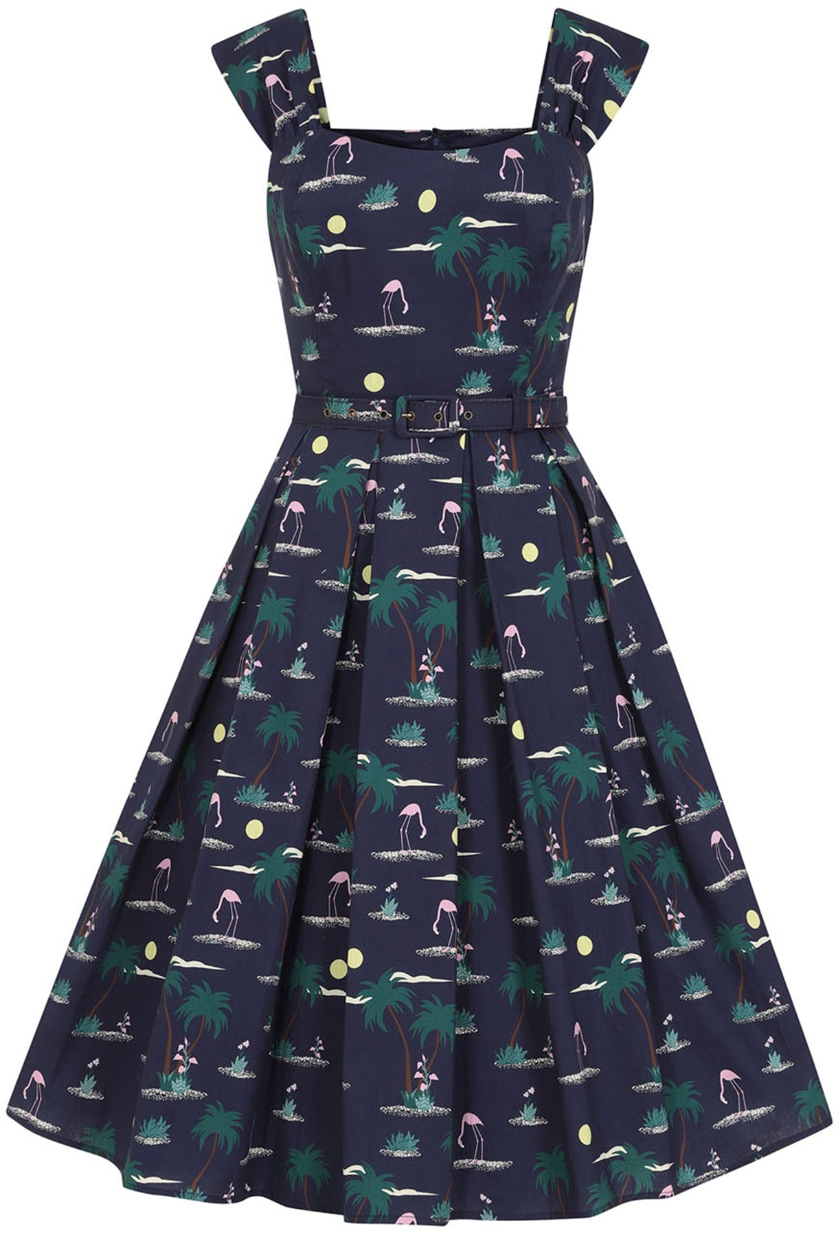 Collectif_JILL_Flamingo_Palm_Tropical_Papagei_50s_Traeger_SWING_DRESS_Kleid_killer_kirsche_3wfZgRD14R81TE