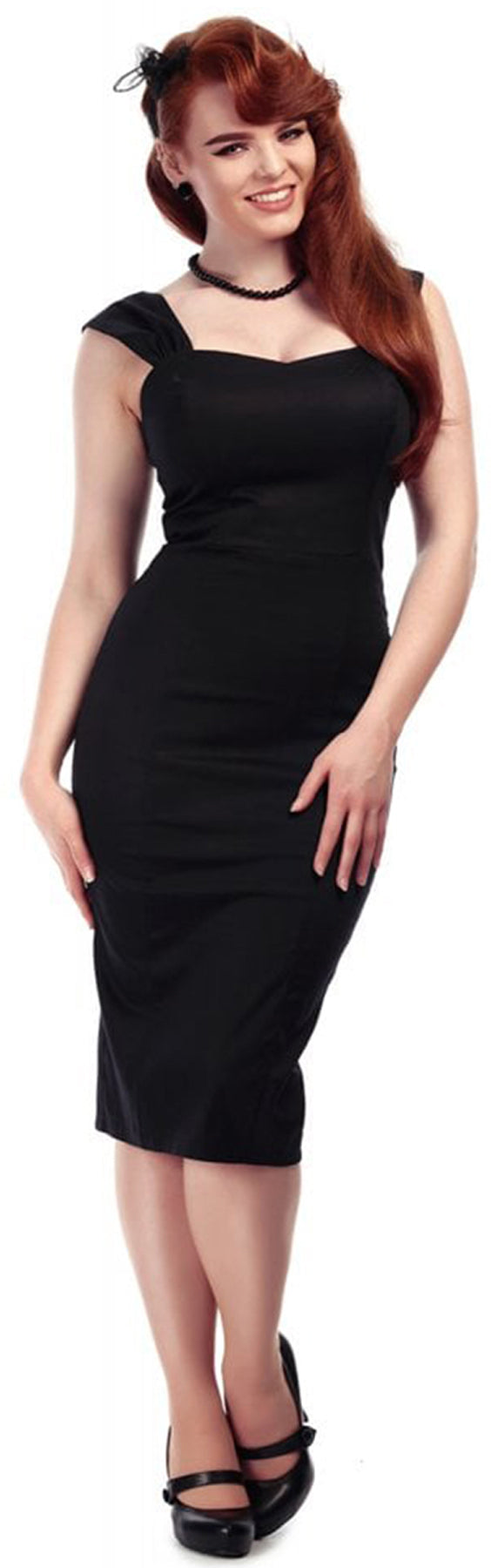 Collectif_JILL_Vintage_50s_PLAIN_Traeger_Pin_Up_PENCIL_DRESS_Bleistifkleid_Schwarz_killer_kirscheWYDcF5uTJNhQI