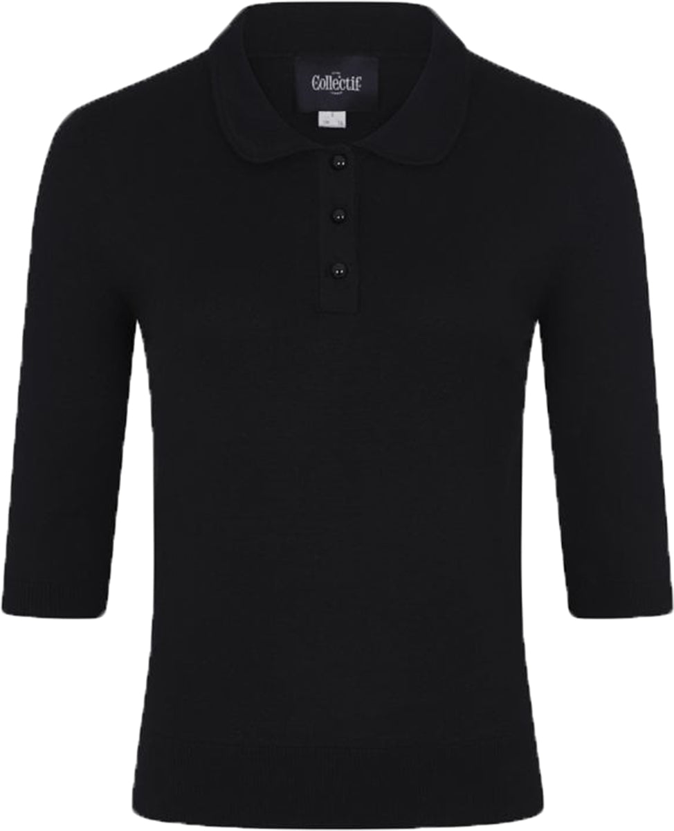 Collectif_JORGIE_Vintage_BUBIKRAGEN_Dreiviertelarm_50s_JUMPER_Pullover_Schwarz-2
