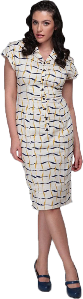 Collectif_JUDY_Vintage_RIBBON_CHECK_Karo_Kurzarm_PENCIL_DRESS_Bleistiftkleid-1