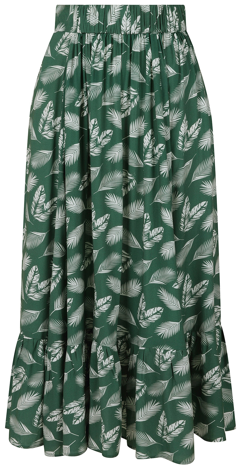Collectif_KATRINA_LEAVY_GREEN_Palmblatt_TROPICAL_Volant_Midi_SWING_SKIRT_Rock_killer_kirsche_3