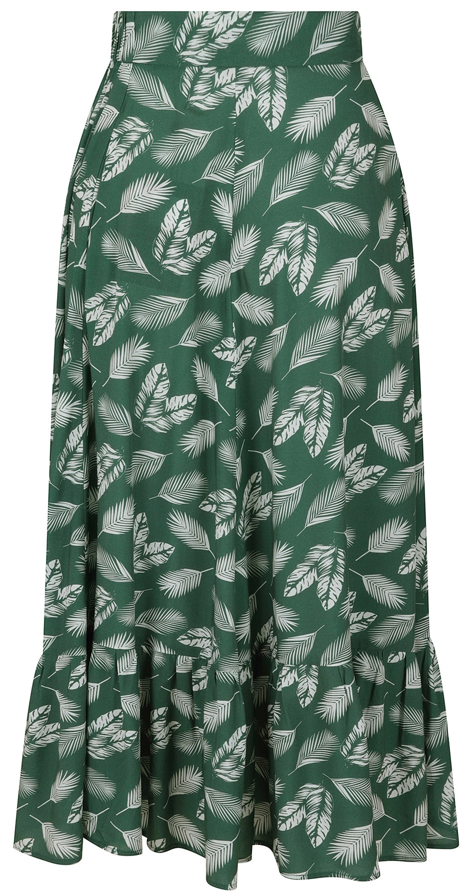 Collectif_KATRINA_LEAVY_GREEN_Palmblatt_TROPICAL_Volant_Midi_SWING_SKIRT_Rock_killer_kirsche_4