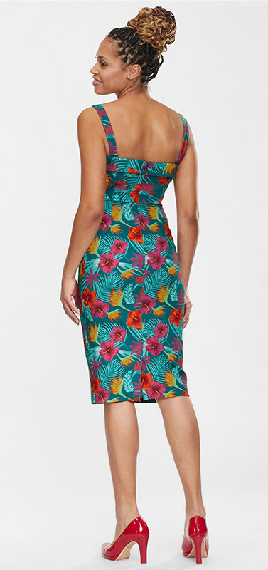 Collectif_KIANA_Tropico_FLOWERS_Palmblatt_TRaeGER_Dress_PENCIL_KLEID_killer_kirsche_3V2hOQmHNEx4vZ