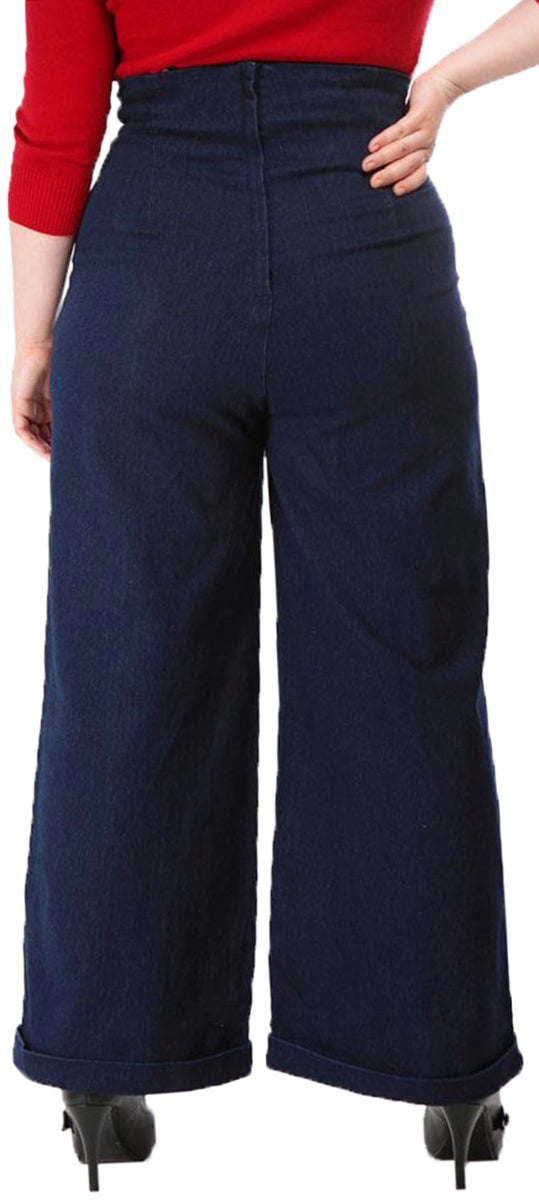 Collectif_KIKI_Vintage_Plain_HIGH_WAISTED_Denim_MARLENE_HOSE_Trousers_Blau-2