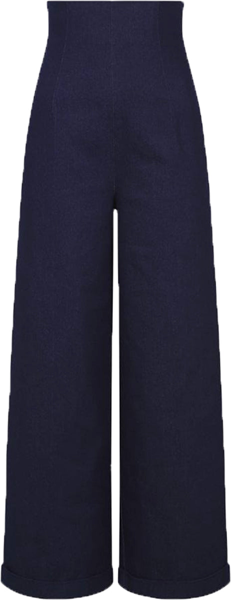 Collectif_KIKI_Vintage_Plain_HIGH_WAISTED_Denim_MARLENE_HOSE_Trousers_Blau-4
