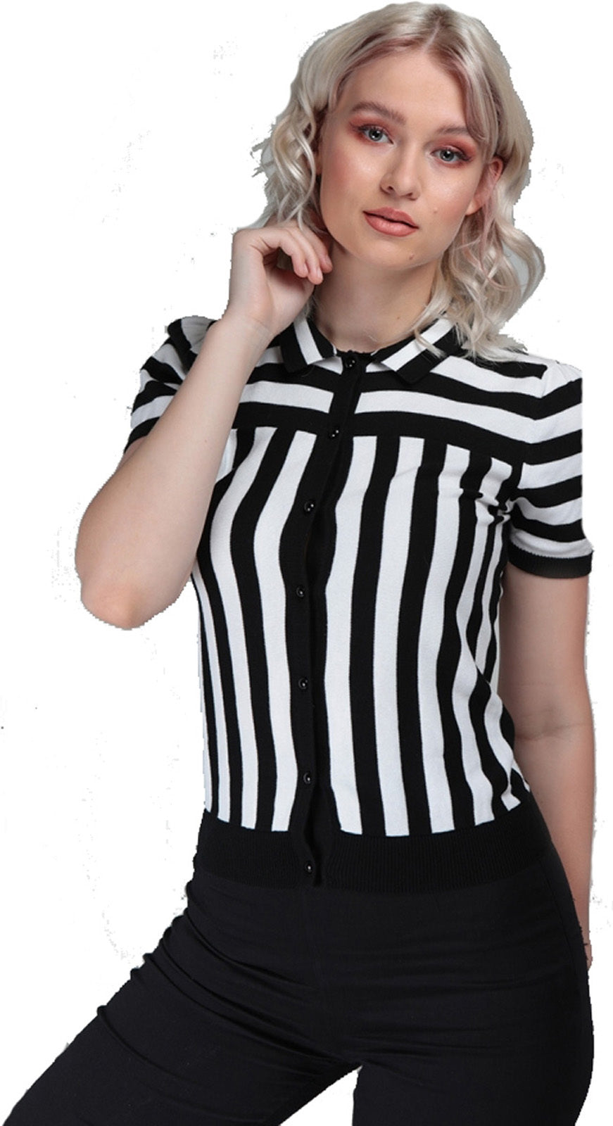 Collectif_LAILIE_Vintage_STRIPED_Two-Tone_STREIFEN_Kurzarm_CARDIGAN_Stickjacke_killer_kirschenro1UDhDuzwDb