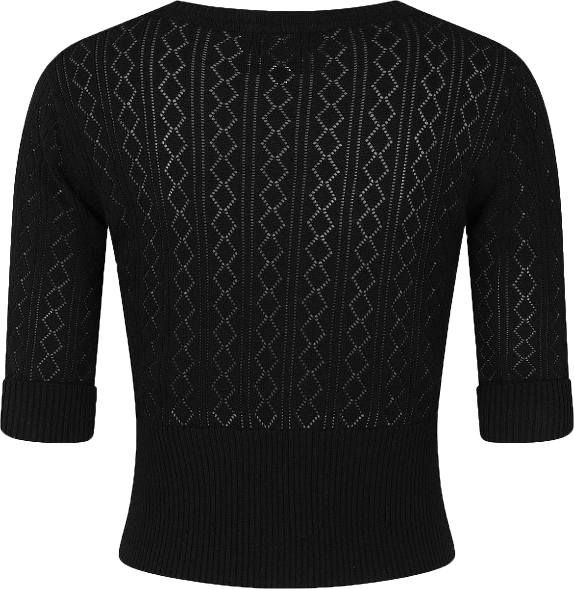 Collectif_LINDA_Vintage_DIAMOND_Lochmuster_CARDIGAN_Strickjacke_Schwarz-3