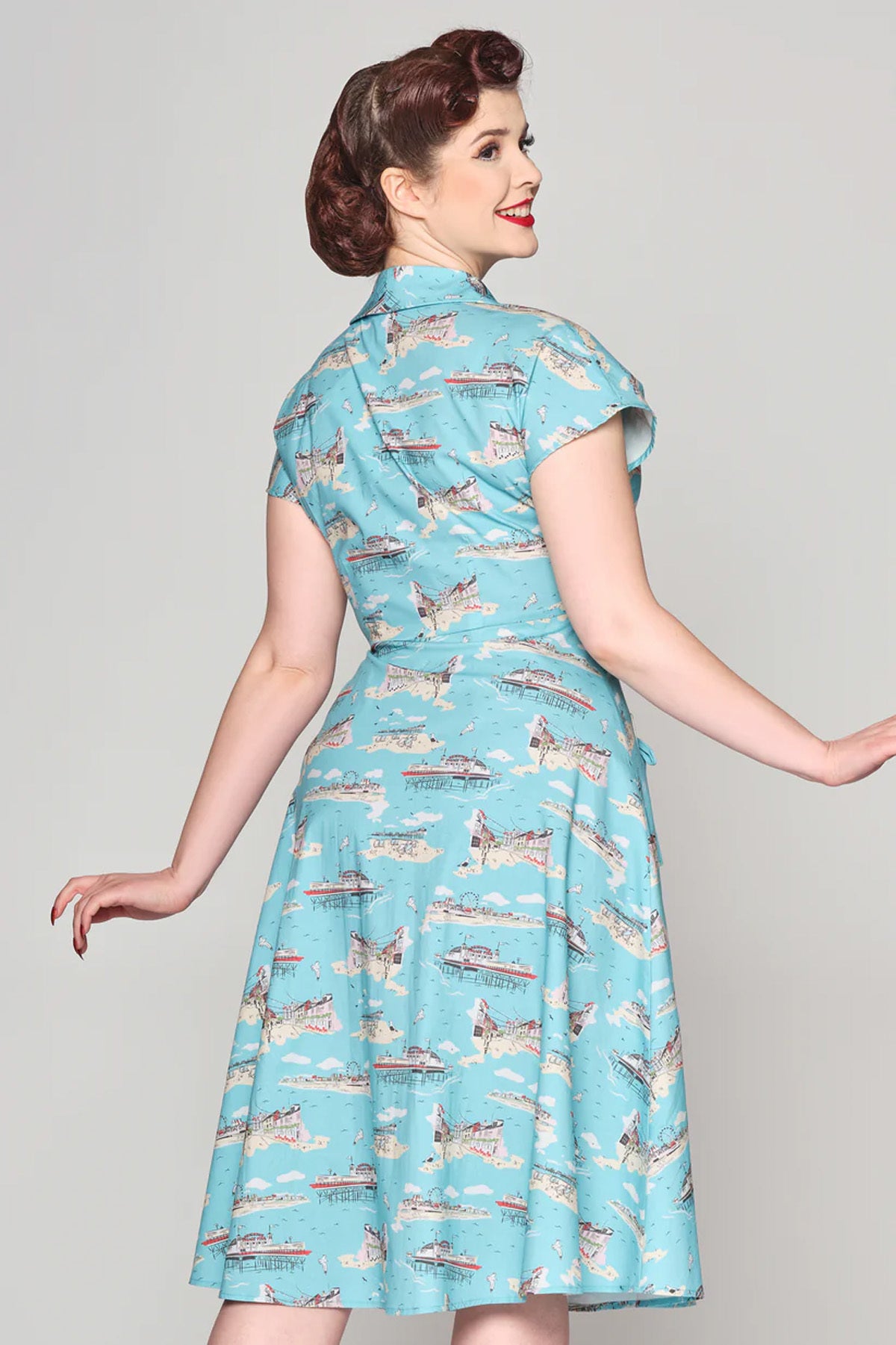 Collectif_LIZA_BRIGHTON_Postcard_Nautical_Vintage_SWING_DRESS_Kleid__Himmelblau-5