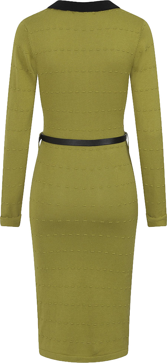 Collectif_LORELEI_Vintage_KNITTED_Strick_Langarm_V-Neck_PENCIL_DRESS_Bleistiftkleid-2