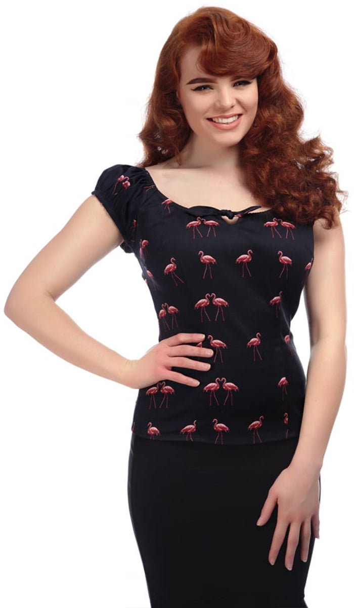 Collectif_LORENA_Tropical_Vintage_WINTER_FLAMINGO_Print_BOW_Bluse_SHIRT-1