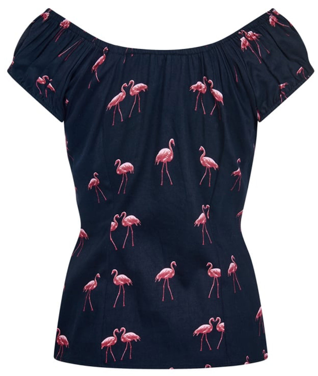Collectif_LORENA_Tropical_Vintage_WINTER_FLAMINGO_Print_BOW_Bluse_SHIRT-3