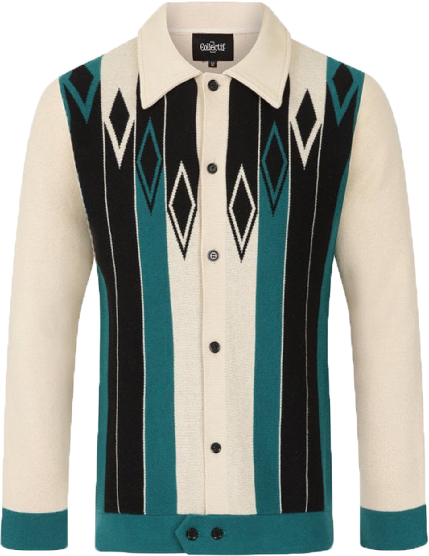 Collectif_LUCA_Patterned_DIAMOND_Streifen_Langarm_HERREN_Strickjacke_CARDIGAN_killer_kirsche