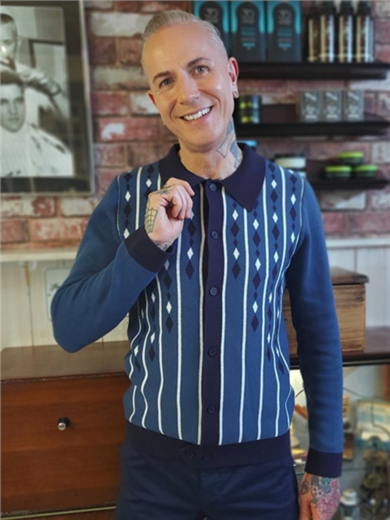 Collectif_LUCA_Vintage_NAUTICAL_HARLEQUIN_Langarm_HERREN_Strickjacke_CARDIGAN_killer_kirsche_3