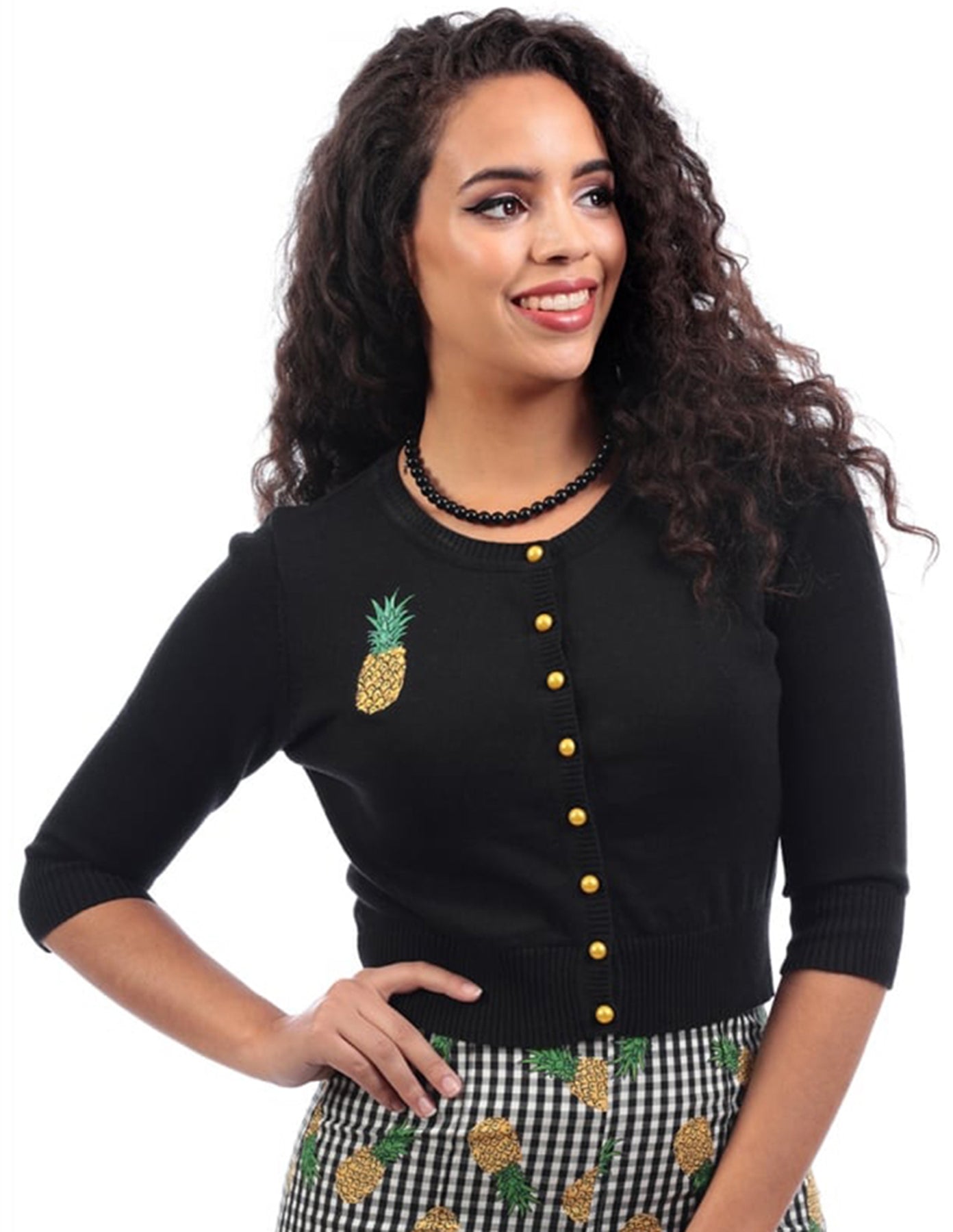 Collectif_LUCY_Vintage_PINEAPPLE_Ananas_dreiviertel_Arm_Strickjacke_CARDIGAN_killer_kirsche