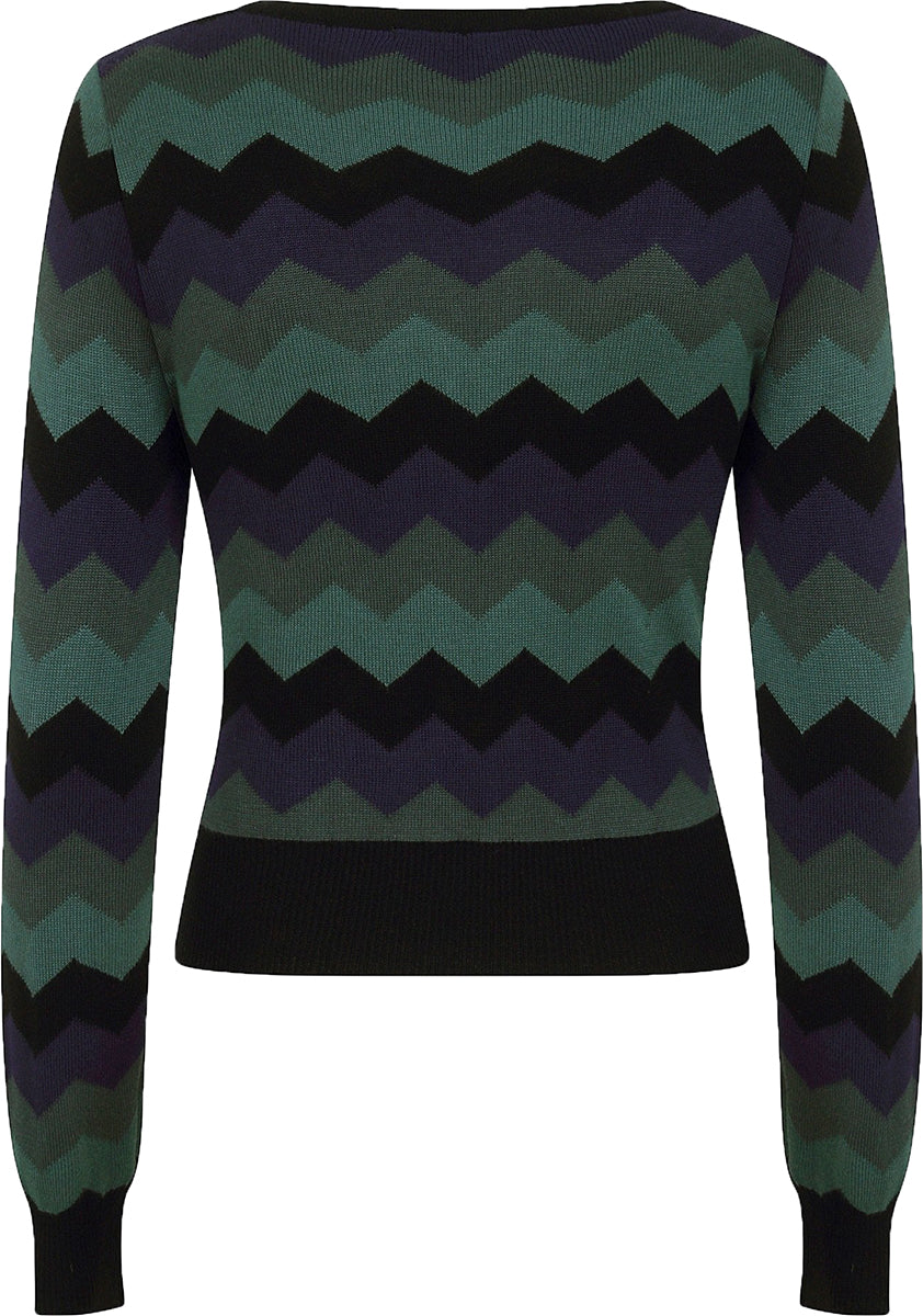 Collectif_MACHI_Vintage_ZIG_ZAG_Knit_LANGARM_Feinstrick_PULLOVER_Oberteil_Gruen-3