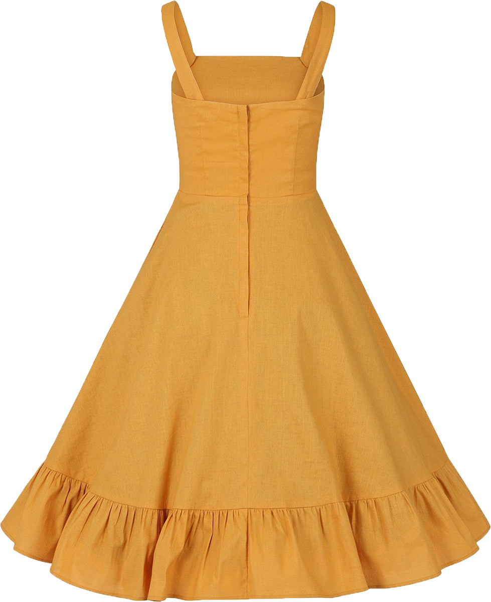 Collectif_MAGGIE_Vintage_PLAIN_Volant_TRaeGER_Linen_Effect_SWING_DRESS_Kleid-39YCP5qrDmF0wj